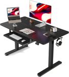 Cubiker Black Height Adjustable Electric Standing Desk with Keyboard Tray, 120 x 60 cm Sit Stand up Desk