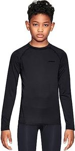 TSLA Kid's & Boy's Cool Dry Long Sleeve Compression Shirts, Athletic Workout Shirt, Sports Base Layer T-Shirt TM-KUD11-AUK_XS