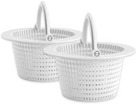 FibroPool Replacement Swimming Pool Skimmer Basket with Handle (2 Pack)