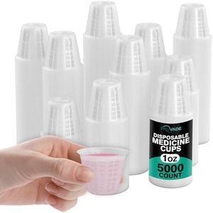 [5000 Count - 1 oz.] Pruvade Disposable Plastic Medicine Cups with Graduated Dosage Lines for Pills or Liquid, Single Serve Measuring for Home, Nurse, Hospital, Medical Care, Resin Mixing, Mouthwash