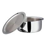 Vinod Platinum Triply Stainless Steel Tope / Patila with Stainless Steel Lid 5.2 litres Capacity (24 cm Diameter) - Silver (Induction and Gas Stove Friendly), 5 Years Warranty