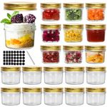 Small Mason Jars 4 oz 120 ml - Round Glass Screw Top Lid Preservation Storage Jar, Mini Glass Canning Jars for Jelly, Spice, Herb, Jams, Clear Containers Kitchen Storage