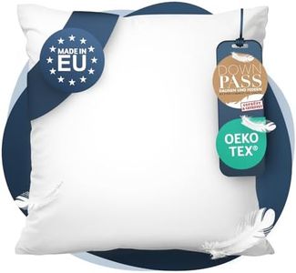CALMONT 3-Kammer Daunenkissen 80x80 I flauschig & Allergiker geeignet I Langlebig & Atmungsaktives Bettkissen I Federkopfkissen I Federkissen 80 x 80 cm Kopfkissen Daunen