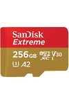 SanDisk 256GB Extreme MicroSDXC UHS-I Memory Card - C10, U3, V30, 4K, A2, Micro SD - SDSQXA1-256G-GN6MN