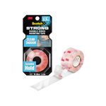 3M Scotch Transparent Double-Sided Tape, 1M Holds 3.3 Kg, Invisible Finish, for indoor hanging applications, works on uneven surfaces, Heavy Duty, Strong Adhesive, (L: 1.5m, W: 19mm), Transparent