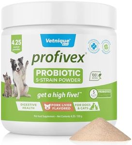 Vetnique Labs Profivex Probiotics for Dogs All Natural Dog Chews & Powder for Digestive Health Probiotic Supplements for Dogs 5 Strains of Probiotics & Prebiotics (Powder, 4.25oz)