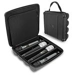 CASEMATIX Wireless Microphone Case Compatible with Four Wireless Mic System Microphones Up To 10.75" by Sennheiser, Shure and More - Sleek Mic Case For Travel with Lid Storage for Singing or Karaoke