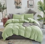 Houseri Sage Green Comforter Set Twin for College Girls Boys 3Pieces Lightweight Warm Soft Comfy Dorm Bedding Sets Twin Cozy Quilt Blanket Preppy Solid Green Comforter All Season Gifts Ideas Bed Twin