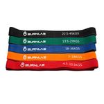 Burnlab Anti Slip Fabric Resistance Bands (Set of 5 Resistance Levels - upto 45 Kgs) with Carrying Pouch - Pull Up Bands for Stretching, Workouts, Powerlifting, Home Fitness and Gym - for Men and Women