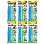 BulbHead Toothbrush, Dogs Chewing, Plaque and Tartar Remover for Teeth, Invented by a Dentist & His Hygienist Wife, 8 in. x 2 in, Brush Bone 6 Pack