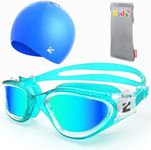 ZIONOR Kids Swim Goggles with Swim Cap, G1MINI SE Anti-fog Swimming Goggles for Kid Child, Durable Silicone Kids Swimming Cap