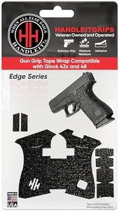 Handleitgrips Gun Grip Tape Compatible with: Glock 43x and Glock 48 - Black Edge Series Pistol Grip Tape, Easy Installation, Gun Skins, Veteran Owned