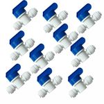 Lemoy Equal Straight OD Tube Ball Valve Quick Connect Fitting 1/4-Inch by 1/4-Inch OD Valve Start RO Water System (Pack 10) (10)