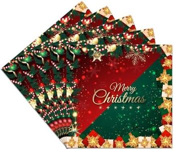 20pcs Christmas Napkins Paper, Christmas Dinner Table Decorations Serviettes 2-Layer Merry Christmas Paper Napkins Disposable Red Green Gold Serviettes Christmas Party Tablewear Supplies, 33 * 33cm