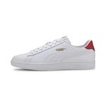 PUMA Unisex Smash V2 L Low-Top Trainers, PUMA White-High Risk Red-PUMA Team Gold, 7 UK