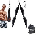 Fitcozi Long Tricep Rope Cable Attachment with 2 Sets of Anti-Slip Neoprene Handles for Greater Range of Motion - Gym Rope for Push Downs, Crunches, Facepulls - Cable Rope