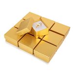 Prestige & Fancy Jewelry Gift Boxes 10 Pack, 2 x 1.75 x 1.12 Cardboard Gift Boxes with Flocked Foam Ring Slot Ring box, Small Jewelry Boxes for Gifts,earrings,Rings, (Gold)