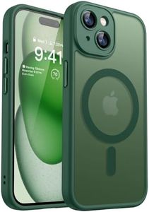 CANSHN Cover Magnetica per iPhone 15, Compatibile con MagSafe, [Protezione Completa Della Fotocamera], Custodia Traslucida Opaca Protettiva Sottile Antiurto 6,1 Pollici - Verde Profondo