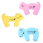 GLUN® Animal Shaped Door Stoppers & Guards, Soft Foam Cushion Baby Finger Protector, Prevent Finger Pinch Injuries, Protect Child or Pet from Getting Locked in Room Pack of 3