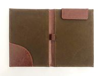 NJ Restaurant, Hotel Guest Check Bill Presenter Holder, Bill Folder, Leather Folder with pen strap, Magnetic Paper Holder Brown: 1 Pc.