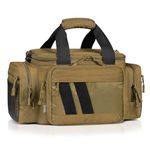 Savior Equipment Specialist Series Tactical Triple Pistol Shooting Range Duffle Bag Gun Carrying Case, Rigid Compartment Frame, Lockable Zippers, 3 Handgun Sleeves & Shoulder Strap Included (18" x 9" x 12" Range Bag, Olive Drab Green)