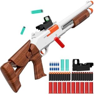 Toy Gun Models Foam Blasters (33-Inch) Jumping Shell Design [with10 Shell 40 Soft Darts] Perfect for Indoor and Outdoor Play (Brown)