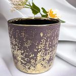 Garden Art Round Ceramic Flower Pot (Dia-6.1 Inch) | Planter for All Kind of Flowering, Plants & Artificial Flower Bunch | Indoor & Outdoor Decor (GA133B-069-GP)