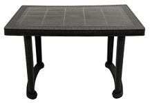 Esquire Trofi Plastic Dining Table-Black, 4 Seater, Cane Matte Surface