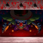 Halloween Clown Decorations Scary Carnival Backdrop Halloween Clown Banner Creepy Clown Background Photography for Horror Circus Carnival Halloween Party Decor Supplies Scary Evil Vampire (Scary)