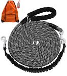 Long Dog Leash with Reflective Threads 15FT 20FT 30FT 50FT,Heavy Duty Bungee Dog Leashes for Small Medium Large Breed Dogs,Shock Absorbing Training Leash for Walking,Hunting,Camping&Yard