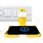 Multi-Purpose Mobile Charging Stand Mobile Holder for WallHattrick Multi Plug for Upto 7 inch Mobile Phone Stand for Wall Plastic Holder Universal Socket Mobile Charger Stand Holder
