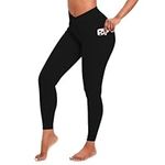 Litthing Women's V Cross High Waist Yoga Pants with Pocket Sports Leggings Workout Gym Fitness Cropped Leggings for Women Scrunch Tummy Control Butt Cycling Running Gym Leggings