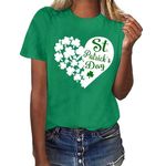 St Patricks Day Womens Casual Tunic Tops Girls Shamrock Shirt Clover Sweatshirts Irish-Themed Accessories Womens Lucky t Shirt Cute st. Patty's Day tee Short Easter Dresses for Women