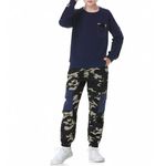 LOLANTA Boys Clothes Casual Camouflage 2 Piece Outfits Kids Long Sleeve Sweatshirt Pants Sets Tracksuit(02#Navy,6-7)