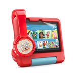 Fire 7 Kids tablet (32 GB, Red) + BuddyPhones PlayTime Bluetooth Child Headphones (Poppy Red) + NuPro Screen Protector (2-pack)