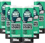 Original Source Mint and Tea Tree Shower Gel, 100 Percent Natural Fragrance, Vegan, Cruelty Free, Paraben Free, Bulk Buy, Pack of 6 x 250 ml