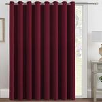 Extra Wide Blackout Curtain for Living Room Thermal Insulated Light Blocking Room Darkening Grommet Curtain Drapes for Patio Door/Bedroom/Home Theater, 100" Wide by 84" Long, 1 Panel, Burgundy