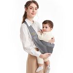 Mumgaroo Baby Sling, Adjustable Baby Carrier, Breathable Baby Sling Carrier with Thick Shoulder Straps for Newborn, Infant, Toddler, 0-36 Months (Gray)