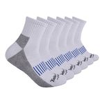 Timberland PRO Men's 6-Pack Quarter Socks, White (6 Pack), Large