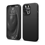 elago Compatible with iPhone 13 Pro case, Liquid Silicone case, Full Body Protective Cover, Slim case, Soft Microfiber Lining, 6.1 inch (Black)