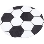 Artibetter Soccer Rug Football Ball Floor Rugs Doormat 80cm 2022 Word Cup Game Decor Decorative Carpets Area Mats Sports Themed Chair Mat for Living Room Home Decoration Black White