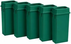 23 Gallon Slim Jim Rectangular Dark Green Trash Can with Lid | 5 PACK