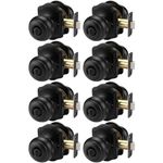 Haidms 8 Pack Matte Black Door Knobs Interior, Privacy Interior Door Knob for Bedroom or Bathroom Classic Black Round Doorknobs Hardware