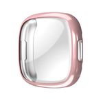 YODI Soft Screen Protector Case Compatible with Fitbit Versa 4 / Sense 2, TPU Protective Screen Cover Saver Bumper Accessories for Fitbit Versa 4, Sense 2 Smartwatch for Men and Women (Rose Gold)