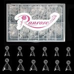 Ranrose 600PCS Short Stiletto Half Cover Nails Tips Clear Short Almond Acrylic False Nail Tips 12 Sizes with Box