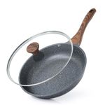 SENSARTE Nonstick Frying Pan Skillet with Lid, Omelet Pan with Cover, Healthy Cooking Chef's Pan, Kitchen Cooking Pan, Free of Intentionally Added PFOA/PFOS (12.5inch + Glass Lid)
