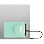 kwmobile Elastic Sleeve Compatible with SanDisk Portable SSD, Samsung T7, Crucial X8, HDD Case - Stretchy Elastane Adhesive External SSD Holder - 10x7cm & 8x7cm Pockets - Pastel Green