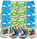 Qemsele Kids Socks Boys Girls Multipack, 12 Pairs Cotton Crew Sock Novelty Rich Calf Socks for School Kids Birthday Party Give Aways Supplies Fillers Toddlers (2-5 Year old: 7 * 15cm, Thomas)