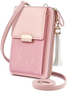 Aucuu Bolso de Teléfono Móvil para Mujer,Cartera Movil Cuero PU Bolso para Movil (10.3 * 4.5 * 17.5 cm), Mini Bolso Bandolera con Correa Ajustable