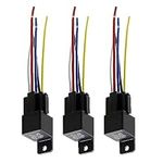 3 Pcs JD2912 5 Pin DC 48V 40A Relay Multi-Purpose Automotive Relay Heavy Duty Standard Relay for Car Motor, Auto Universal Replacement Accessories with Harness